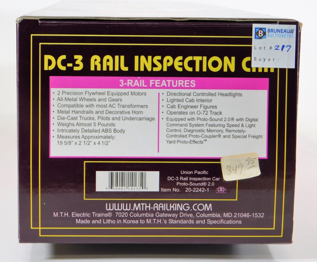 MTH UNION PACIFIC DC-3 RAIL INSPECTION