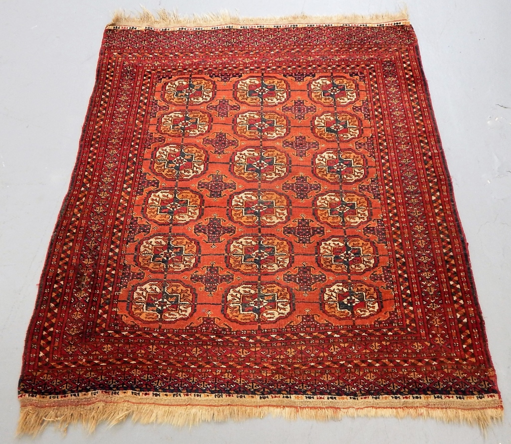 C 1930 TURKMEN GEOMETRIC CARPET 29a896