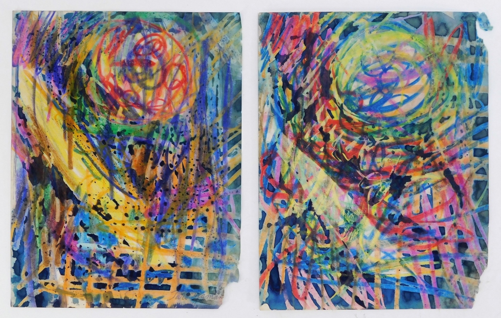 PAIR TARO YAMAMOTO ABSTRACT EXPRESSIONIST 29a8bb