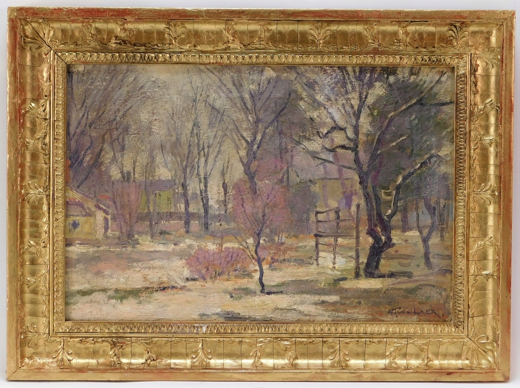 ALEXANDER T VAN LAER IMPRESSIONIST WINTER