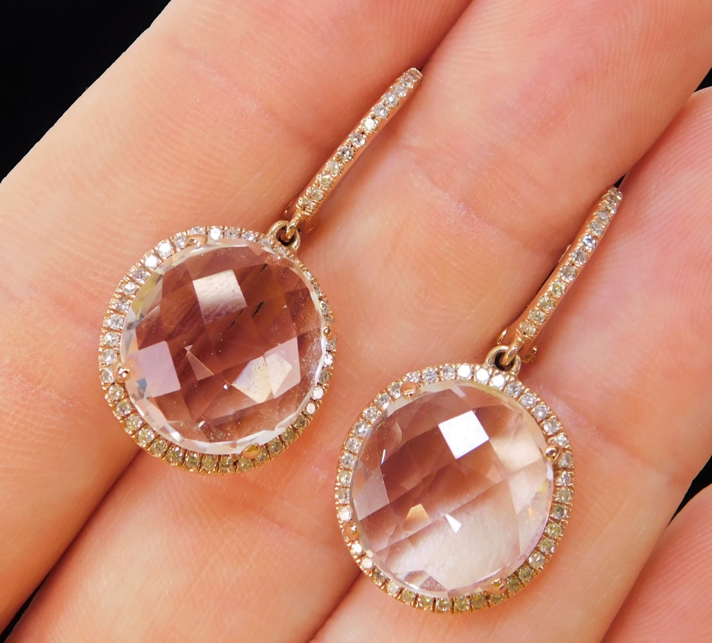 ESTATE 14K ROSE GOLD ROCK CRYSTAL 29a987