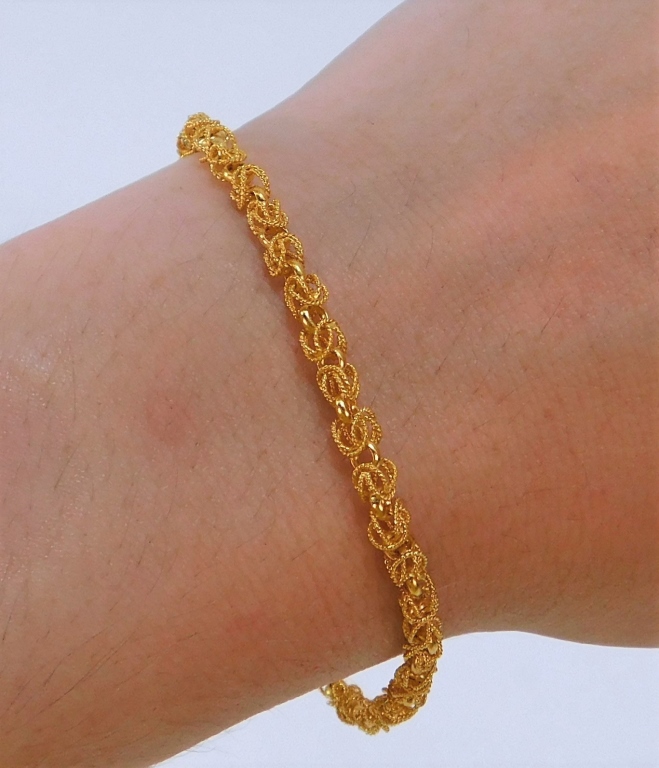 22K GOLD INDIAN FINE LINK BRACELET India,20th