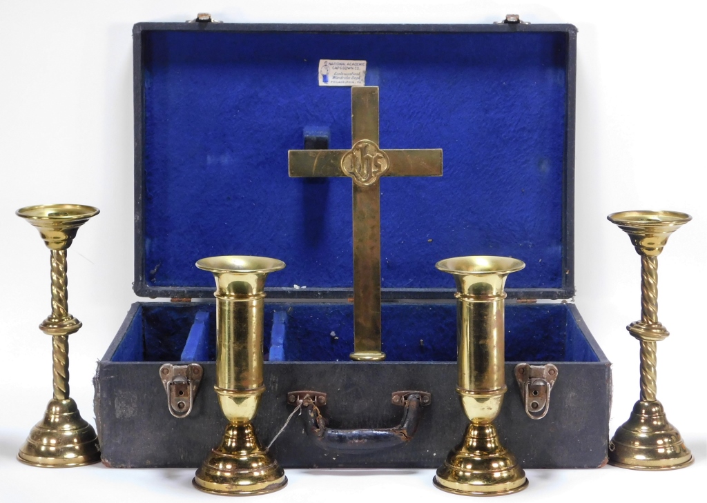 MILITARY CHAPLAIN CRUCIFIX ALTAR CANDLESTICK