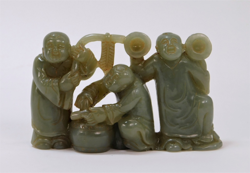 CHINESE HARDSTONE CELADON CARVING