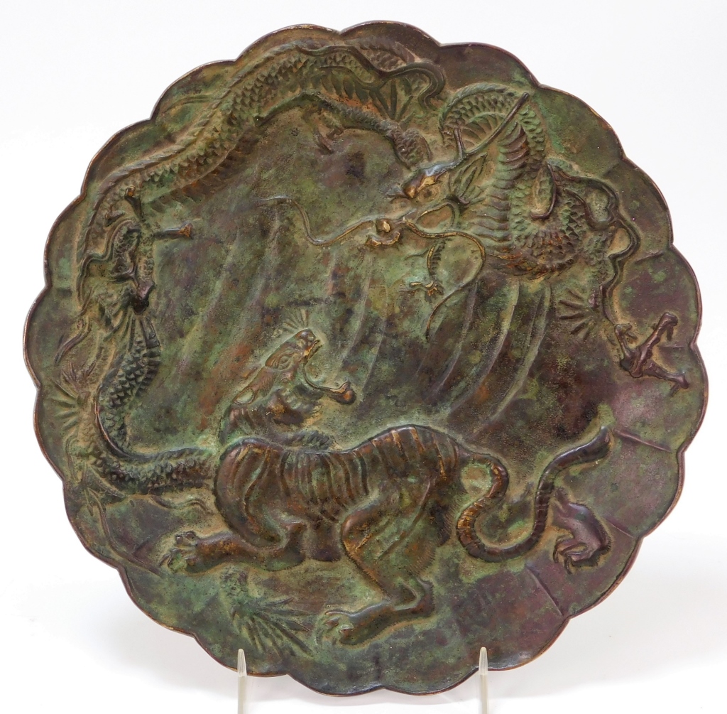 HEAVY JAPANESE BRONZE MEIJI PERIOD PLAQUE