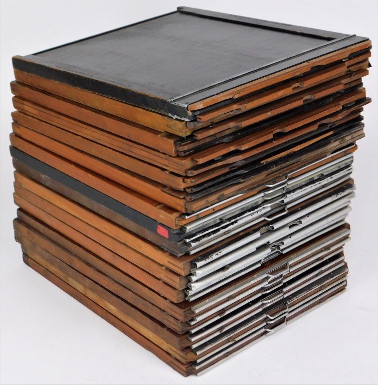 LOT OF 17 8X10 WOOD FILM HOLDERS 29aa5d