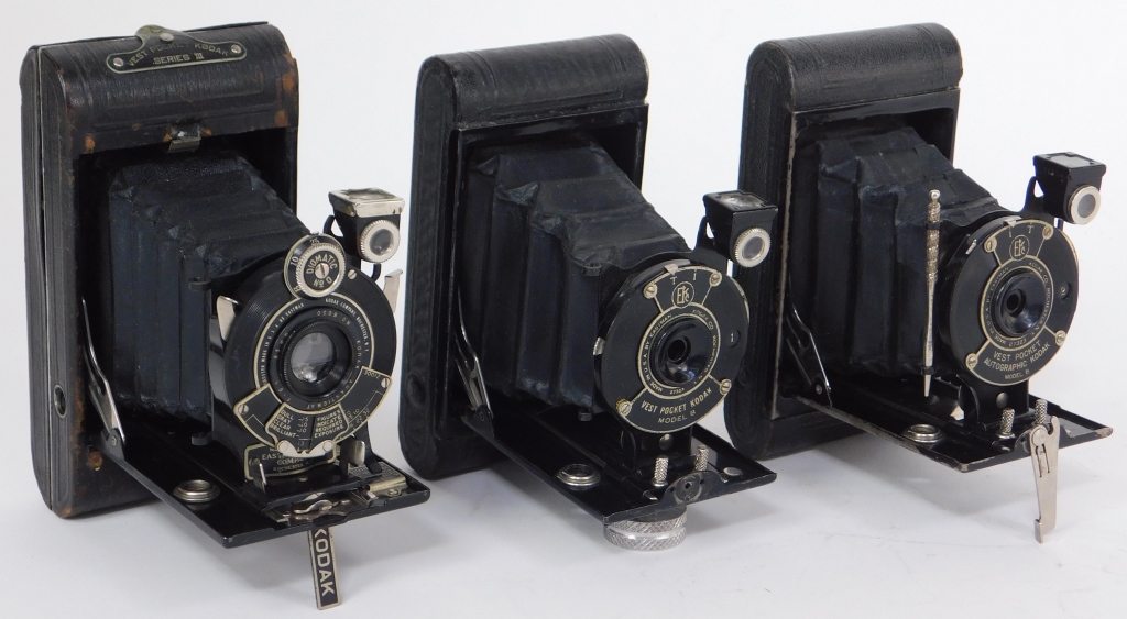 LOT OF 3 KODAK VEST POCKET CAMERAS 29aade