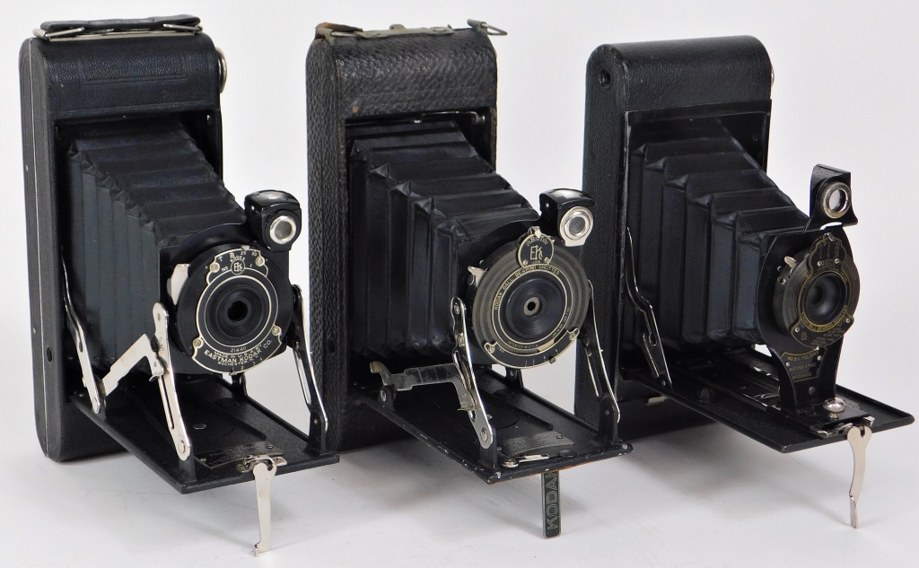 LOT OF 3 KODAK FOLDING CAMERAS