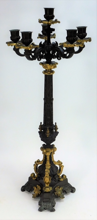 FRENCH GILT BRONZE 6 LIGHT CANDELABRA 29ad11