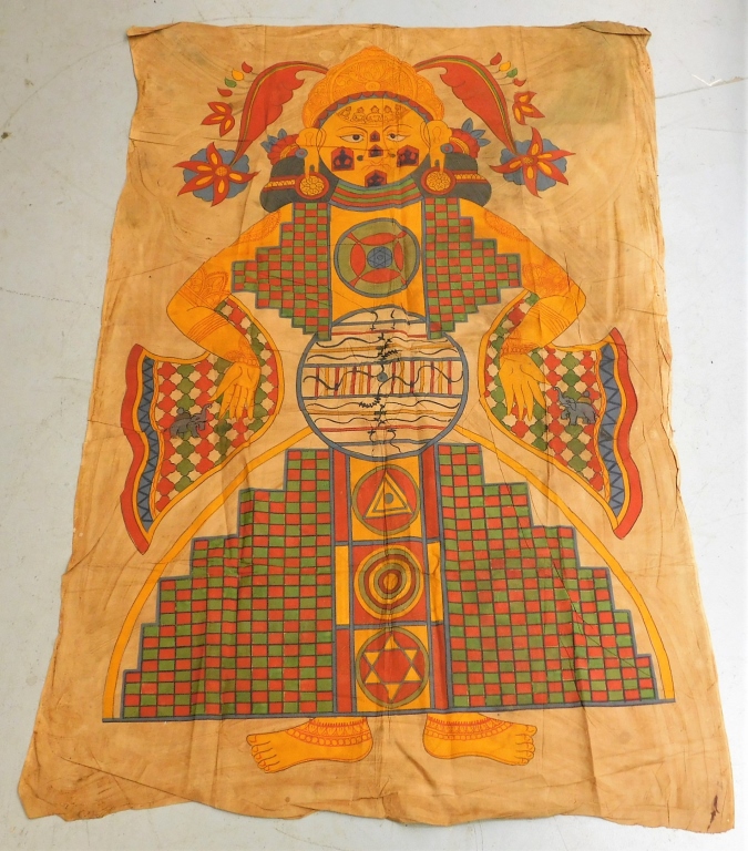 POLYCHROMATIC INDIAN THANGKA JAIN