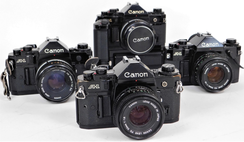 CANON A 1 SLR CAMERAS Group of 29ae04