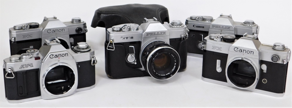 GROUP OF 5 CANON 35MM SLR CAMERA 29ae12