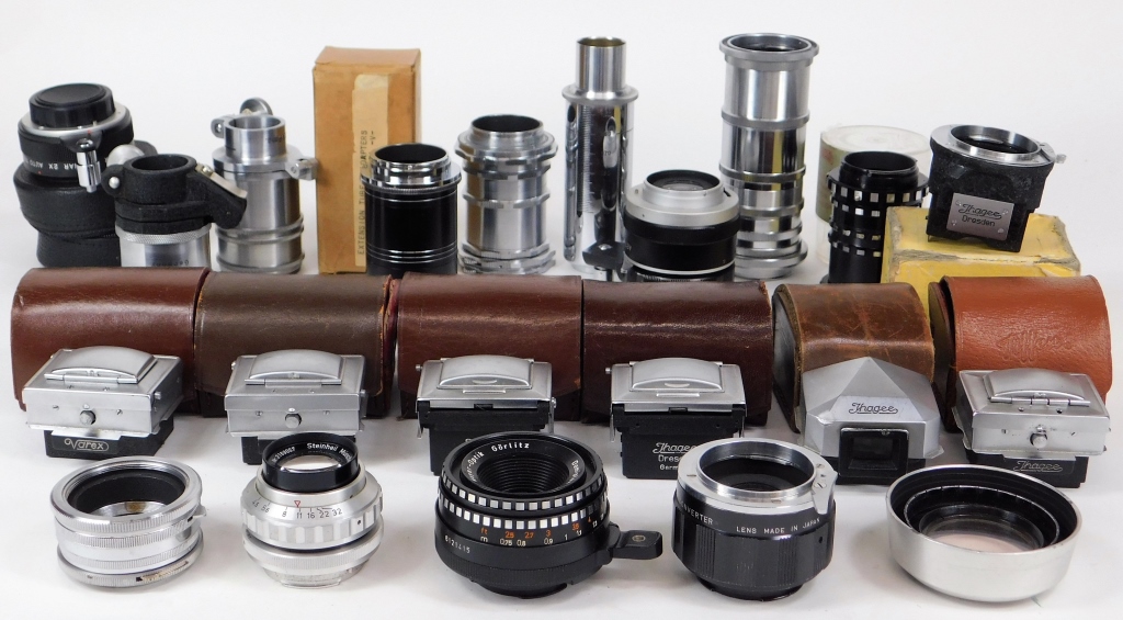 GROUP OF EXAKTA CAMERA LENSES AND