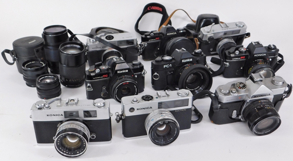 GROUP OF 9 KONICA 35MM CAMERAS 29af5d