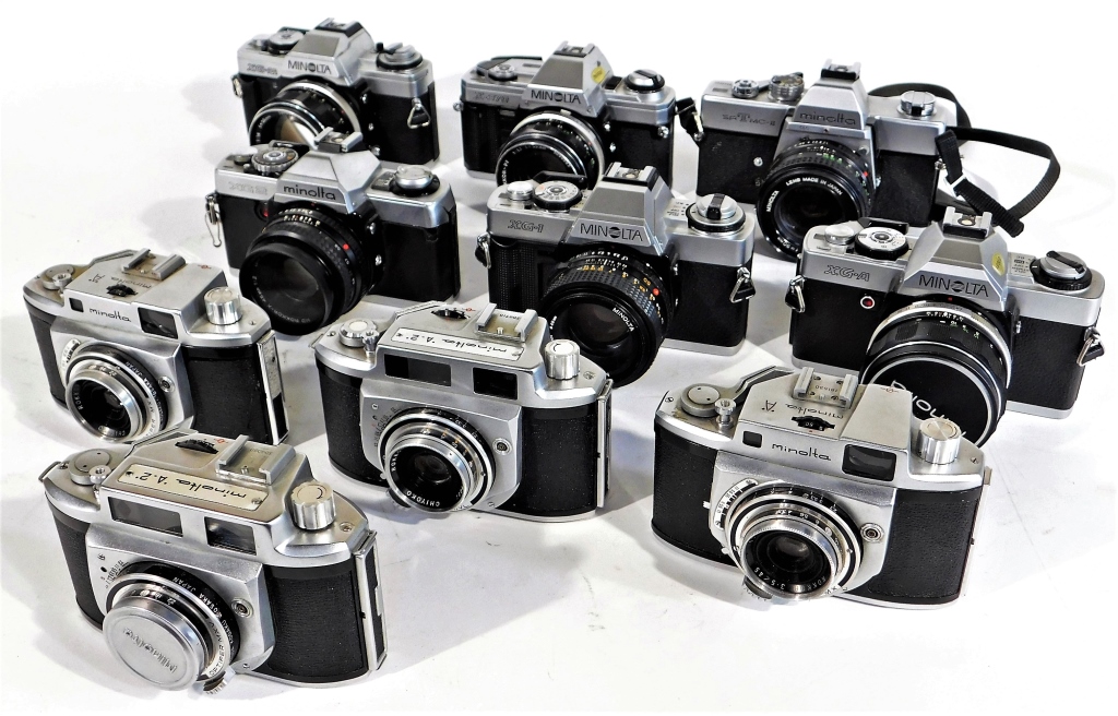 GROUP OF 10 MINOLTA 35MM SLR CAMERAS