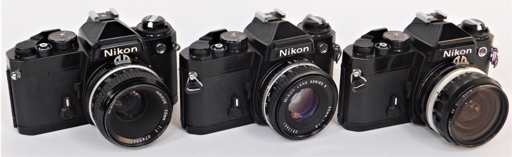 GROUP OF 4 NIKON FE BLACK BODY