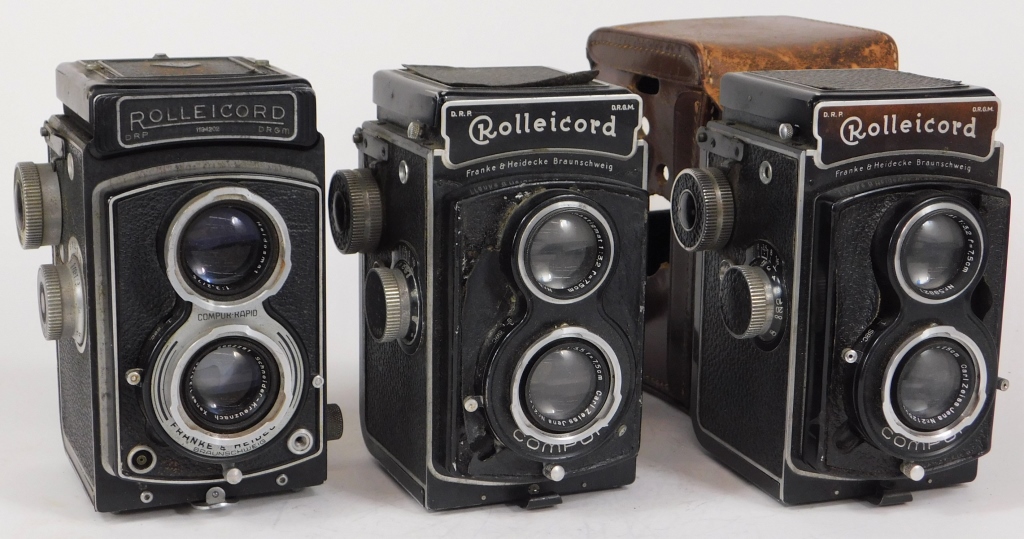 GROUP OF 3 ROLLEICORD TLR CAMERAS