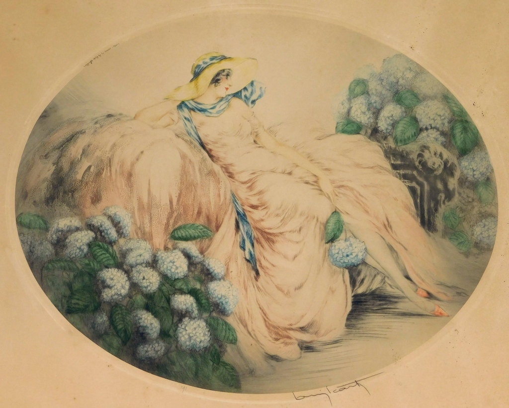 LOUIS ICART LA DAME EN ROSE LITHOGRAPH 29b232