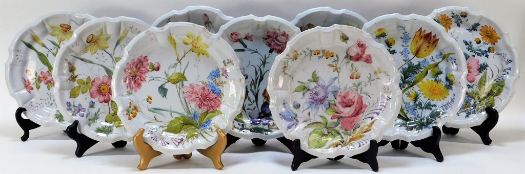 9PC 18C FRENCH PAINTED FAIENCE 29b253