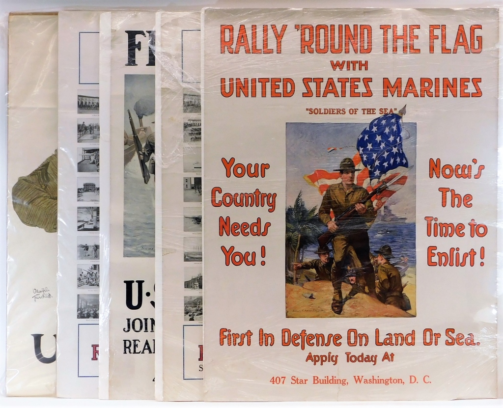 5 LG AMERICAN MARINES WWI RECRUITING