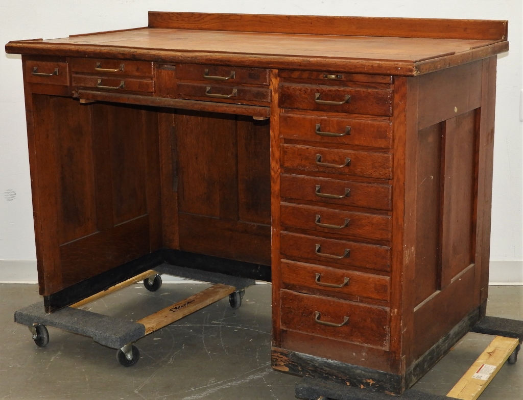 C.1900 OAK JEWELER WATCHMAKER WORKBENCH