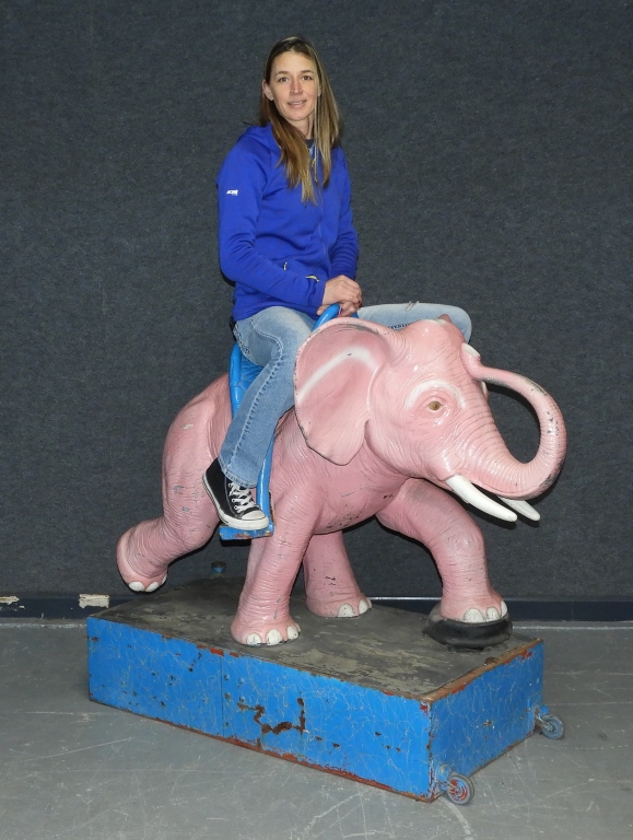 VINTAGE COIN OP RIDE ON PINK ELEPHANT 29b2b9