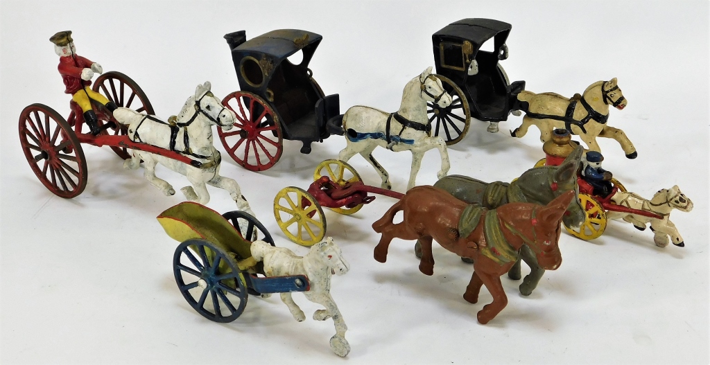 6PC AMERICAN CAST IRON HORSE DRAWN