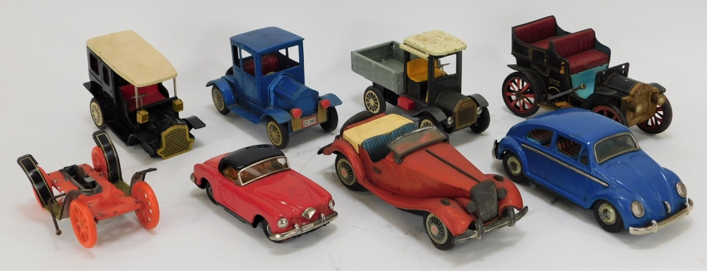 8PC JAPANESE TIN LITHO TOY CAR 29b3a0