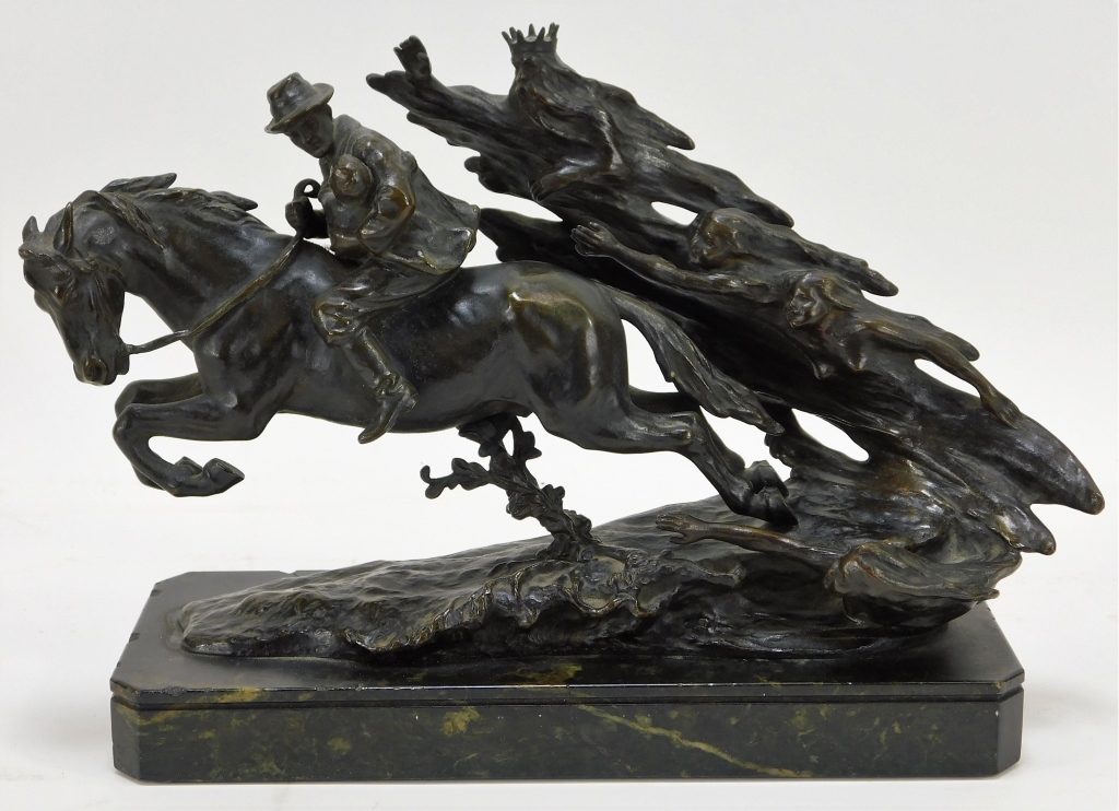 ANDOR RUFF FIGURAL HORSE RIDER BRONZE