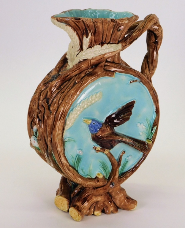 ATTR. GEORGE JONES MAJOLICA BIRD AND