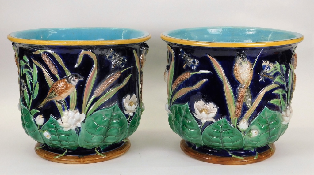 GEORGE JONES MAJOLICA BIRDS AND