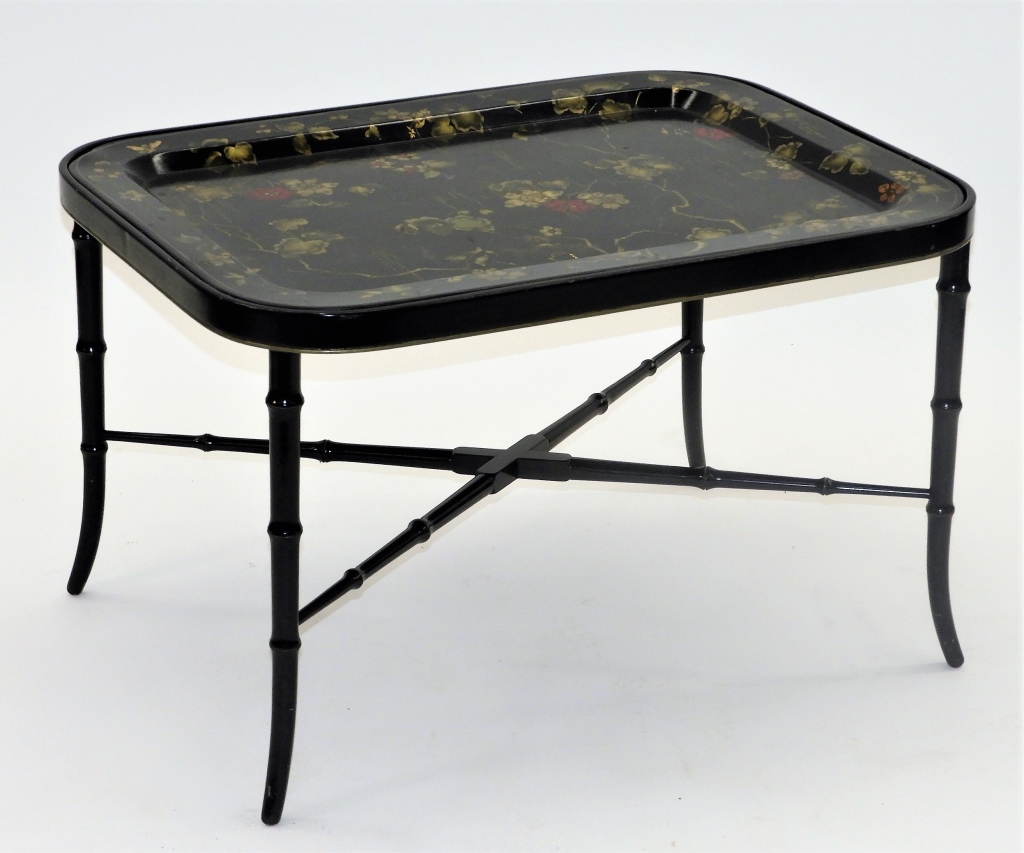 CHINOISERIE TOLEWARE BLACK LACQUERED