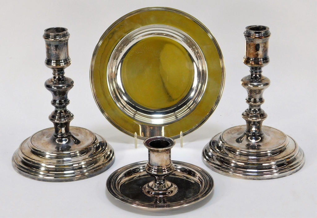 4PC CHRISTOFLE SILVERPLATE CANDLESTICK 29b4de