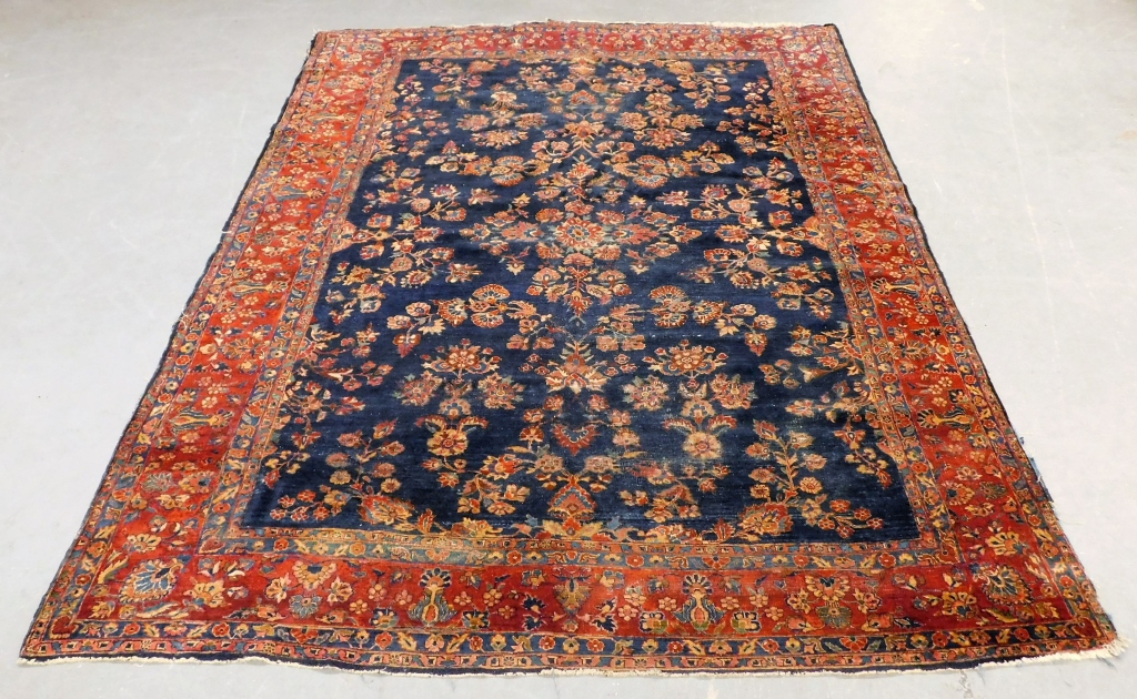 ANTIQUE BLUE PERSIAN SAROUK ORIENTAL 29b516