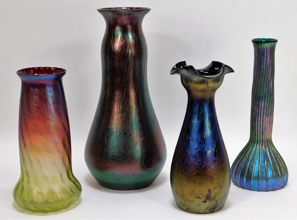 4 ASSORTED BOHEMIAN CZECH ART GLASS