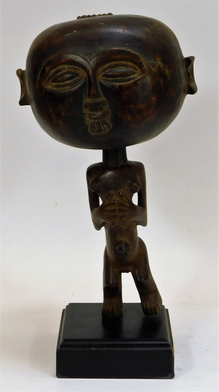 AFRICAN WOOD CARVED FERTILITY STATUE 29b602