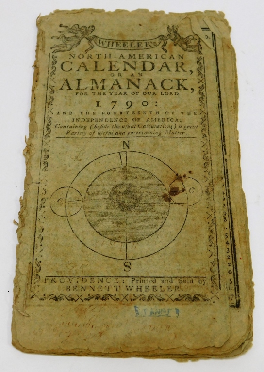 1790 NORTH AMERICAN CALENDAR RHODE