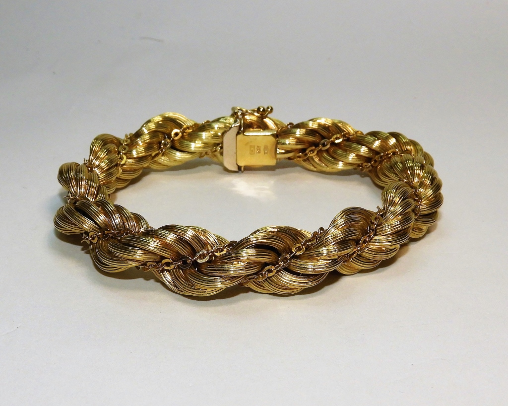 14K GOLD FANCY BRAIDED ROPE TWIST