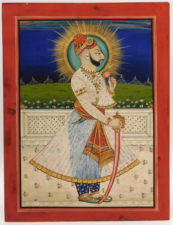 INDIAN MINIATURE PAINTING OF KING