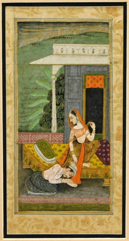 INDIAN COURTING COUPLE MINIATURE 29b673