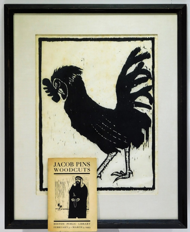JACOB PINS LARGE ROOSTER WOODBLOCK 29b71a