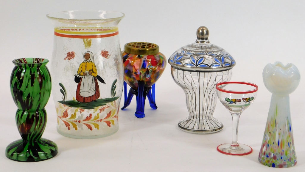 6 ASSORTED BOHEMIAN CZECH ART GLASS 29b760