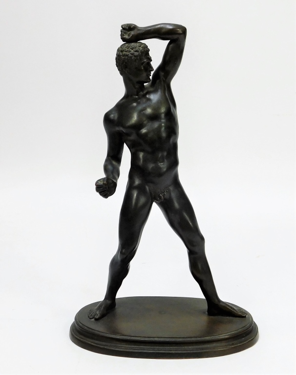 NEOCLASSICAL NUDE MALE BRONZE ATHELETE