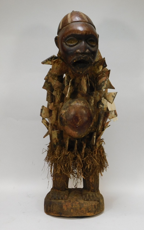AFRICAN CARVED WOOD FIGURAL CEREMONIAL