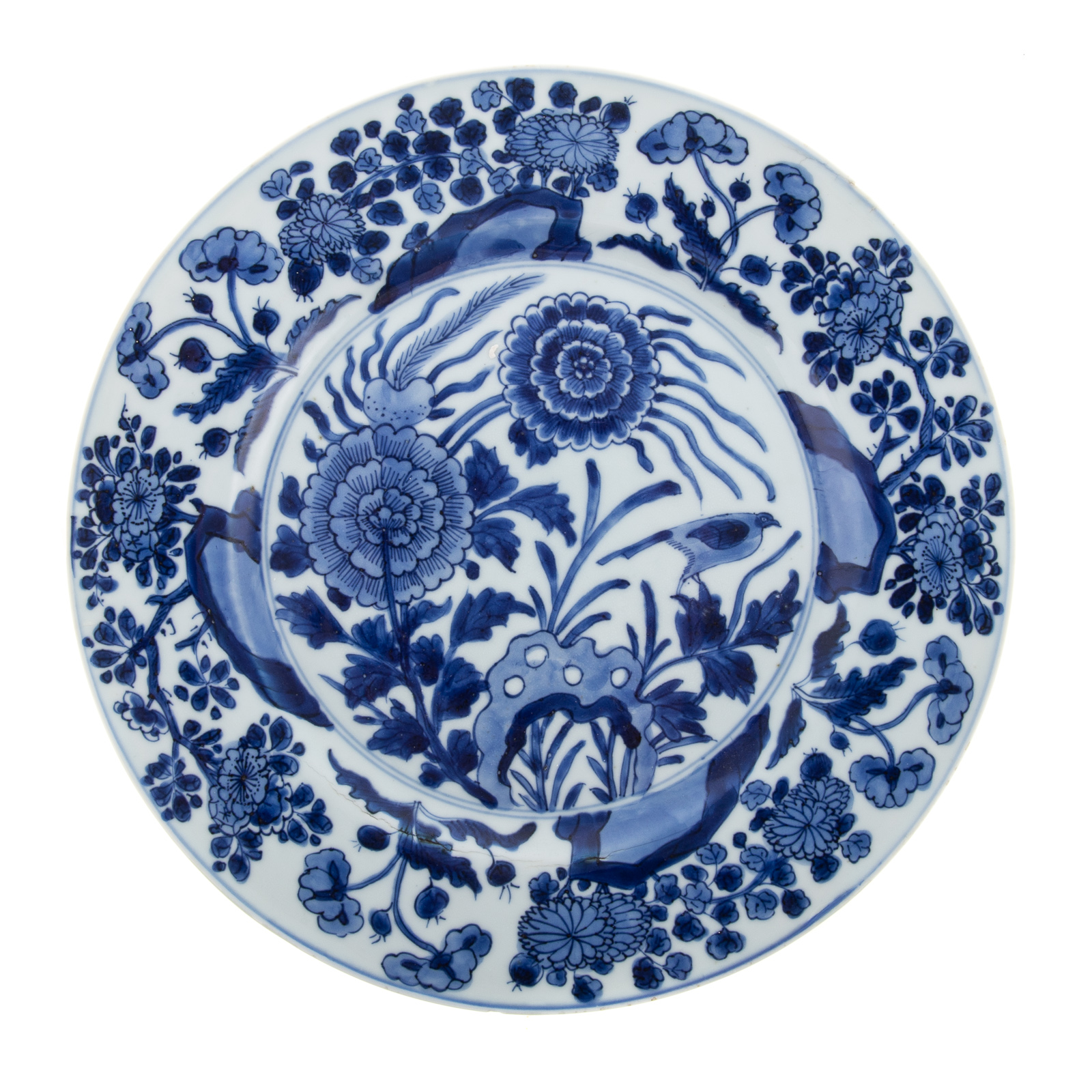 CHINESE EXPORT BLUE/WHITE PLATE