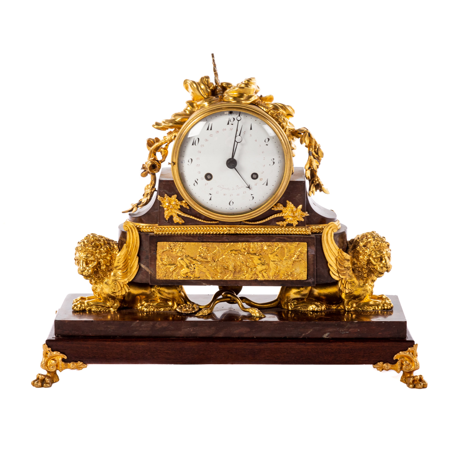 NAPOLEON III GILT BRONZE MANTLE CLOCK