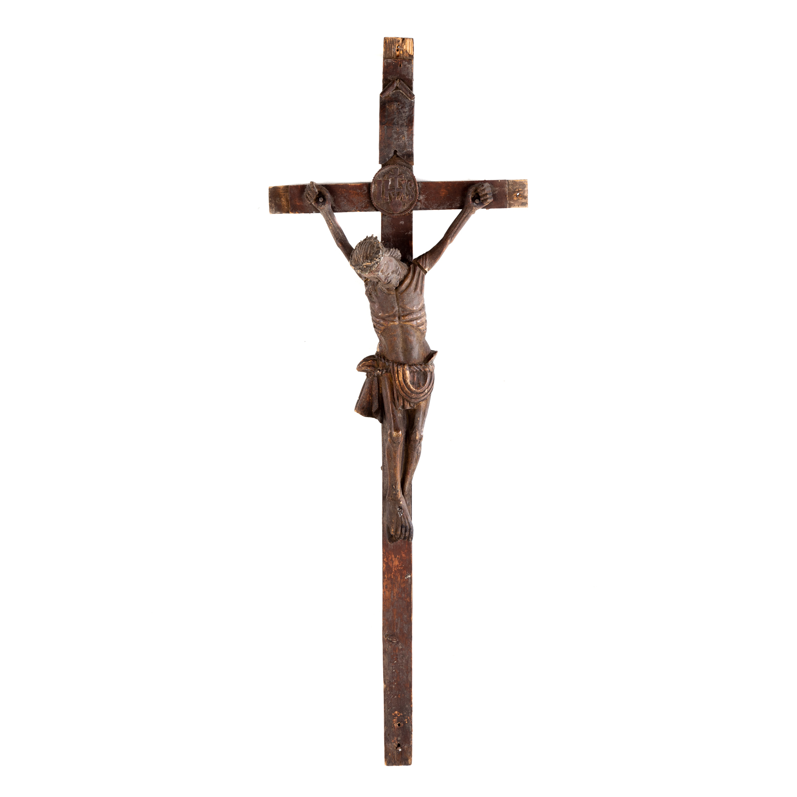LITHUANIAN CARVED LIME WOOD CRUCIFIX 29dee6
