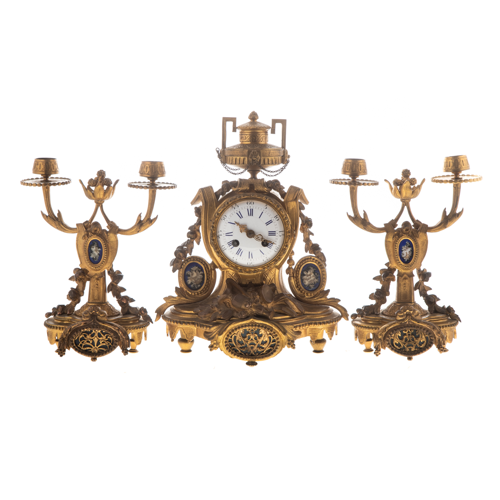 NAPOLEON III GILT BRONZE CLOCK 29deea