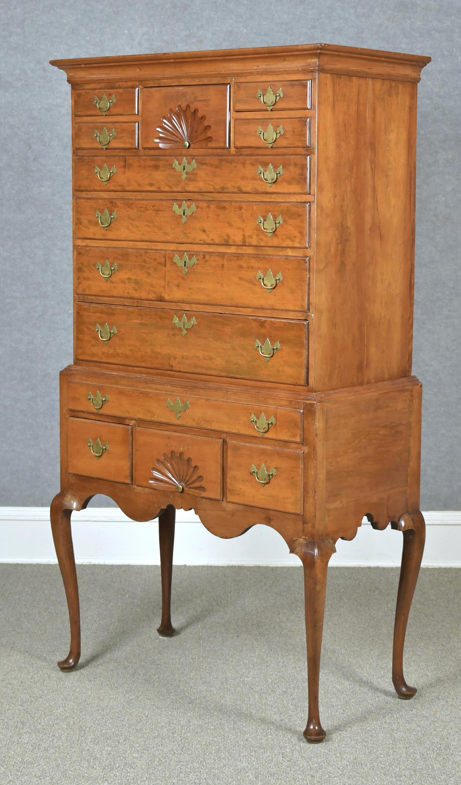 SIGNED CT QUEEN ANNE CHERRY HIGHBOY  29df1f