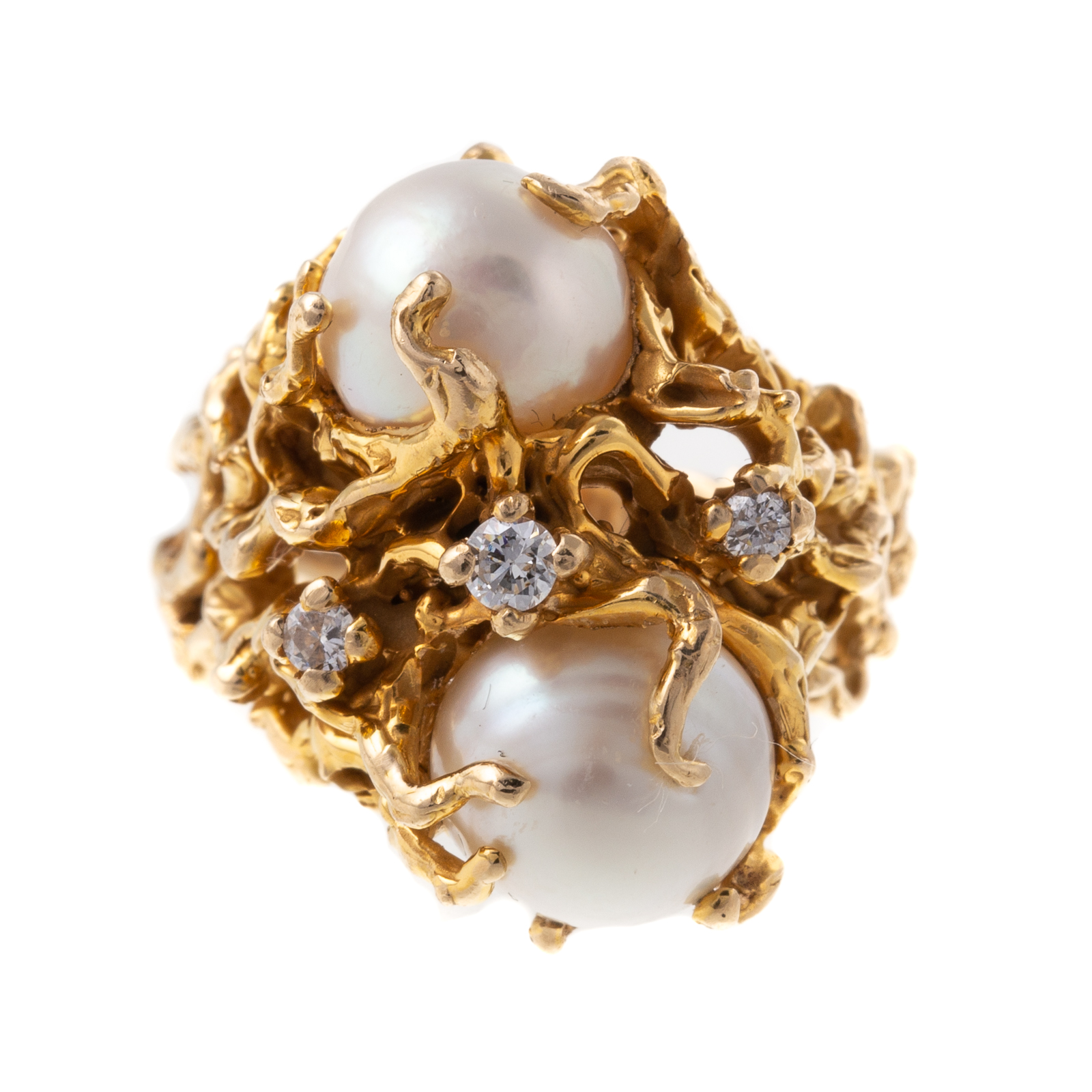 A BRUTALIST SOUTH SEA PEARL RING